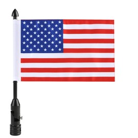 Motorcycle Flag Pole Mounts Fold Down 90° With American Premium Flag USA Flag Flip Down Holder Fit For 1/2'' Motorcycle Luggage Rack Harley Davidson Road King Touring Spring Honda Goldwing etc.
