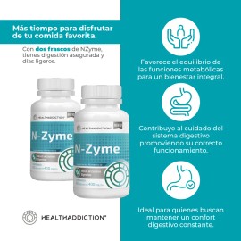 HEALTHADDICTION - 2 Pack Enzimas Digestivas Avanzadas  Suplemento Alimenticio con Proteasa, Amilasa, Lactasa y Papana  Apoyo Digestivo, Absorcin de...