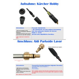 Bayonet Adapter for Using Kärcher Accessories on Duro Ferrex Parkside Kingcraft Topcraft Lavor Lavorwash Devices