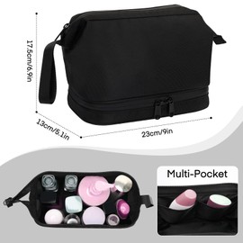 Toiletry Bag Men's Wash Bag for Towel Separate Bag, Travel Cosmetic Bag, Necessaire Men, Toiletry Bag Men for Toiletries and Razors, Women's Makeup, black, Travel