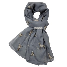 GFM® Labrador Retriever Dogs Print Scarf - Grey - (EXC)(FS)(PSCF-LBDG-132-B-HLBH)