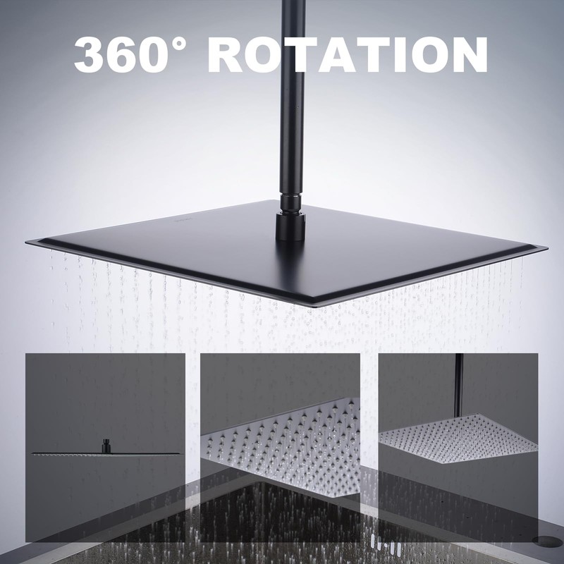 Hiendure Rain Shower Head, 16 Inch High Pressure Stainless Steel