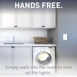 Legrand radiant RRW600UTC 600W Occupancy Motion Sensor Light Switch, 180 Degree Coverage, Auto On/Auto Off, Single Pole, White/Light Almond/Ivory (1 Count)