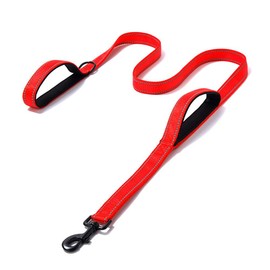BluePaw- Soft &Thick Dual Handle 6FT Long Dog Leash, Premium Strength Double Padded Handles - Great Control for Medium to Large Sized Dogs (Large, Red)