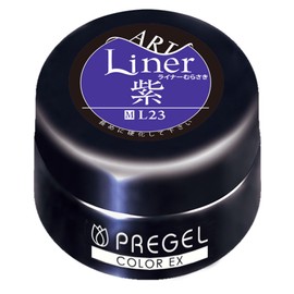 PRE GEL Color EX Liner Purple 0.9 inch (23 mm), 0.2 oz (4 g), UV/LED Compatible