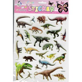 by soljo 3D Dinosaur Jurassic Dino park sticker decal 1 sheet Dimensions: 25 cm x 20 cm