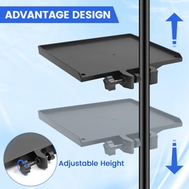 Biqiure Microphone Stand Tray,Universal Sound Card Tray Adjustable Mic Stand Tray Clamp On Stand Music Stand Tray for Music Sheet, Live Streaming, Karaoke, Recording(7.9" × 5.5")