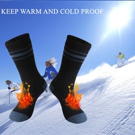 Thermal Boot Socks, Winter Extreme Cold Weather Boot Thermal Socks Outdoor Hiking Athletic Fuzzy Socks New Year Holiday Gift Giving 2 Pack Black Women, Medium