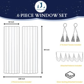 DreamField Linen Curtain Window Panel (Taupe, 54" W x 84" L (Pack of 1))