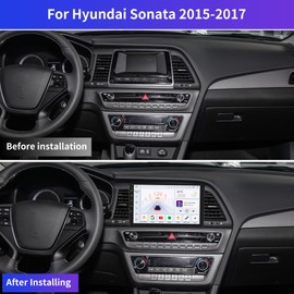 Car Stereo Upgrade for Hyundai Sonata 2015 2016 2017, Android 13 Wireless CarPlay Stereo Screen with CarPlay Android Auto, 9" IPS Touchscreen Car Radio Support GPS Navigation WiFi Bluetooth DSP