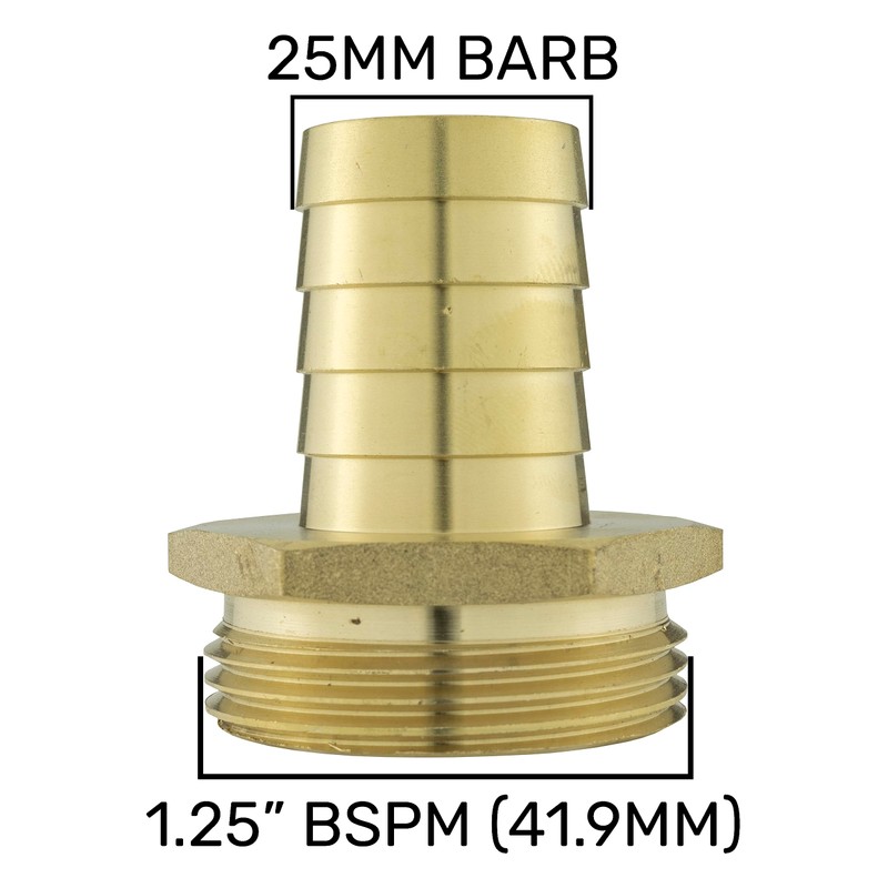 Solid Brass Pipe hosetails to Male bsp Thread for Pumps,Filters