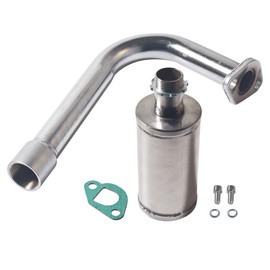 Upgrade Exhaust with Muffler For For Predator 212cc 196cc/6.5HP,Coleman Powersports CT200U BT200X,Go Kart and Gas Mini Bike Silver