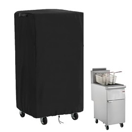 Safipotts Deep Fryer Cover Compatible with Kratos Commercial 50lb.Mobile Fryer-Natural Gas, 420D Heavy Duty Waterproof Floor Fryer Cover, Black (35.5''L x 21''W x 44''H)