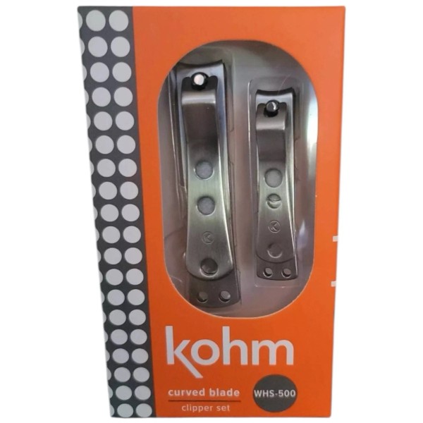 Kohm WHS-500 Heavy Duty Curved Blade Finger/Toe Nail Clipper Set