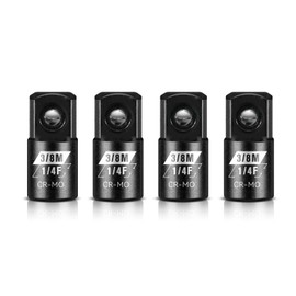 BLACKROBOT 2 Piece 1/2”F To 3/8”M Impact Socket Reducer Set,SAE Drive Cr-Mo Steel Exceeds ANSI Standards,Square Drive Adapter for Impact Driver Wrench