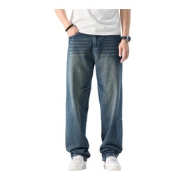 Men's Baggy Jeans 90s Style Loose Fit Denim Pants Casual StreetJeans for Men Comfortable Stretch for Everyday 102Dark Blue 30