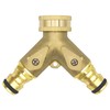 VARIOSAN 13149 Push-fit Y-Splitter with Stopcocks 3/4 Inch Brass Blank