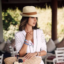 DRESHOW Women Straw Sun Hat Short Brim Panama Travel Fedora Beach Cap Roll Up Summer Hat for Men UPF 50+