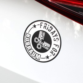 Finest Folia 2x Fridays for Hubraum Sticker 8.5 x 8.5 cm Fun Sticker for Car Motorcycle Climate