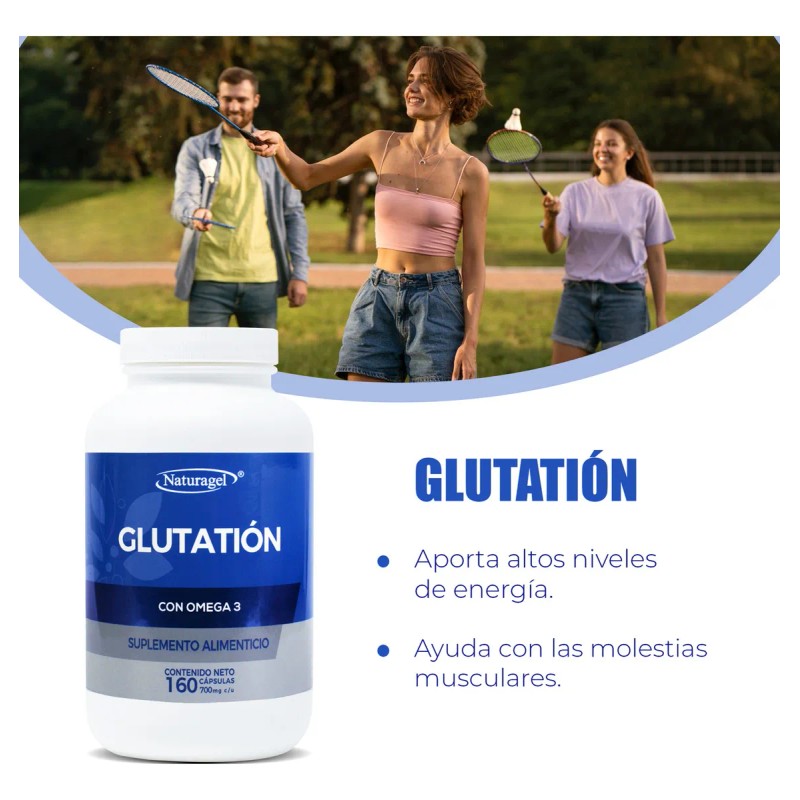 Glutation + Omega 3 Antioxidante | 160 Capsulas | Naturagel