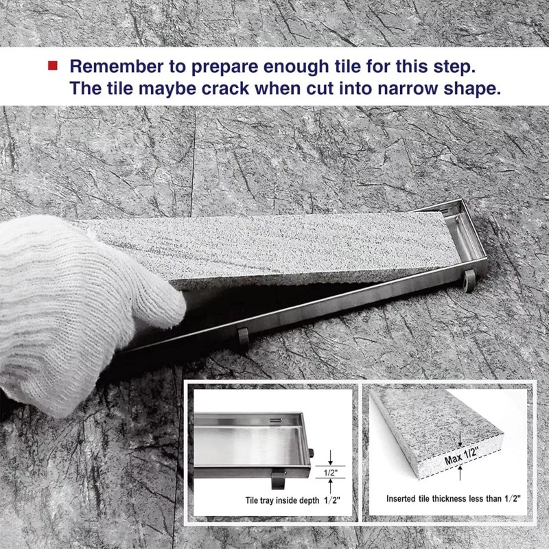 Neodrain NEW Neodrain 28" ZA3- 28-T01 Linear Drain w/Tile Insert