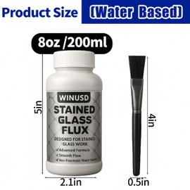 8oz Solder Flux for Stained Glass Soldering, Liquid Zinc Flux for Stained Glass Solder Work Glass Repair and More, Flux for Soldering Tools, Stained Glass Tools Supplies Kits(Water-Based Formula)