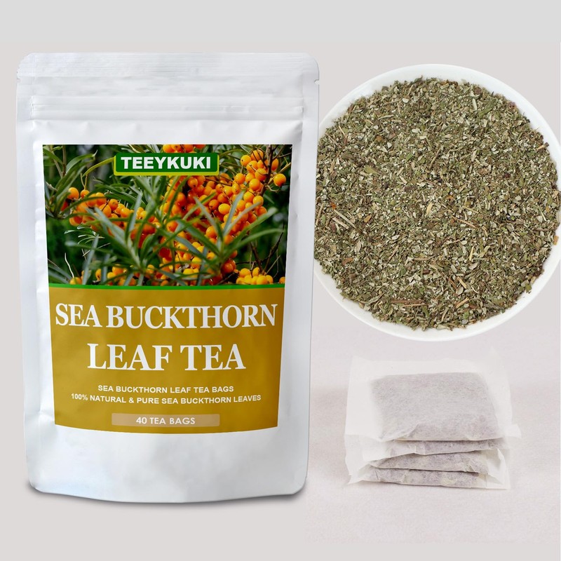 100% Natural Sea Buckthorn Leaf Tea, 40 Count, Premium Sea