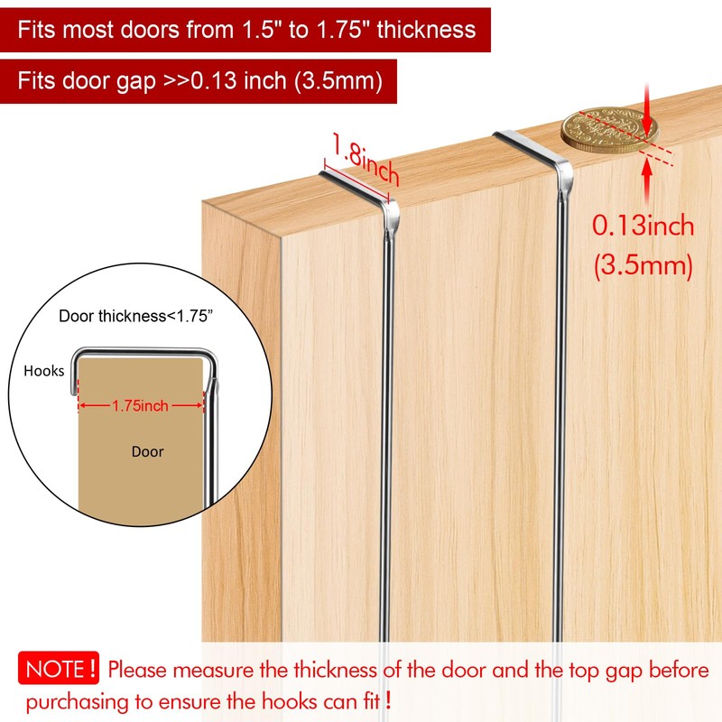 Lunmore Over The Door Hook Length 11.8 inch Heavy Duty