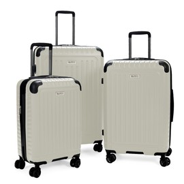 Ben Sherman Sunderland Spinner Travel Upright Luggage, Dover White, 3-Piece Set (20"/24"/28")