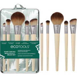 EcoTools, Start The Day Beautifully Kit, Set de Brochas para Maquillaje, Colección de Brocha Cosmética, 5 piezas, Modelo 1606
