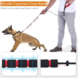 VIVAGLORY Chew Proof Dog Leash, Soft Foam Reflective Padded Handle Dog Chain Leashes, Waterproof Non Chewable Dogs Metal Leash, Stainless Steel Wire Rope Lead for Small Medium Large Dogs, 6FT, Black