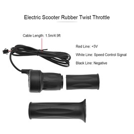 1 Set Electric Bike Handlebar Throttle Grip Ebike Rubber Twist Throttle Universal Speed Control Handle Thumb Throttle