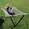 Sunnydaze Rope Hammock with Stand Combo - 275-Pound Capacity -