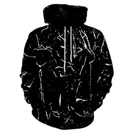 Neemanndy Men Women Novelty Hoodies Unisex Fashion Creative Graphic 3D Pullover Hoodies Sweatshirts with Designs, Small Black and White