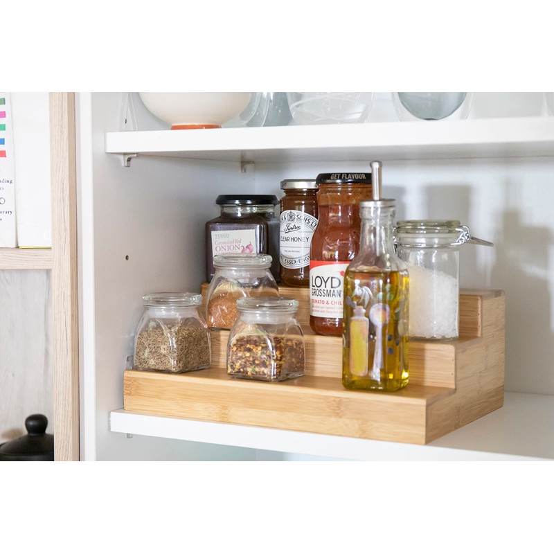 Copco Bamboo COP3TIERBAM Three Tier Cupboard Shelf Organiser, Display Boxed,