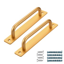 UULU 2pcs Aluminum Alloy Door Handle Handle Cabinet Handle Door Shelf Knob Handle Bathroom Interior Large Size Metal Door Knob with Screws (Yellow)