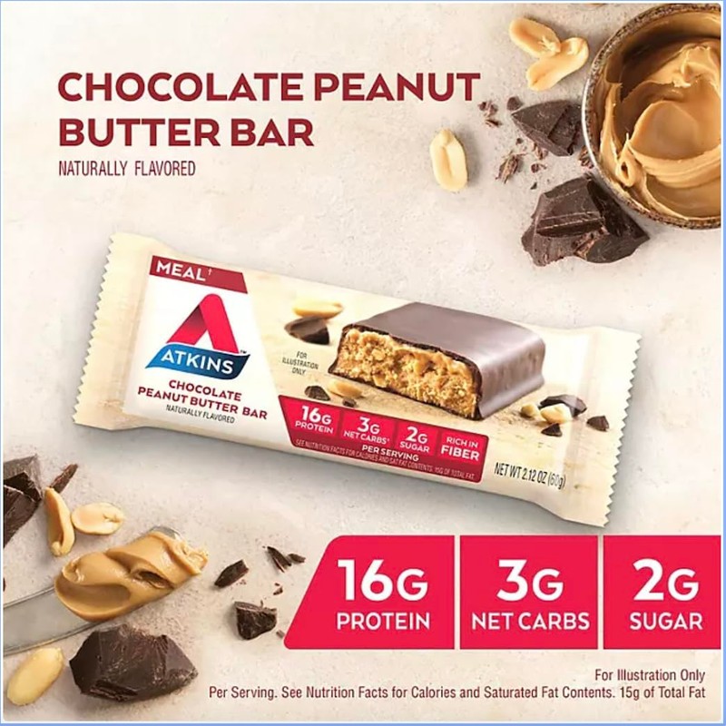 Atkins Meal Bar Chocolate Peanut Butter Pack (14 Count +