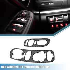 X AUTOHAUX Auto Window Lift Switch Cover Trim Interior Accessories for Chevy Corvette C5 1998-2004 Polyurethane Carbon Fiber Pattern Black (Set of 2)