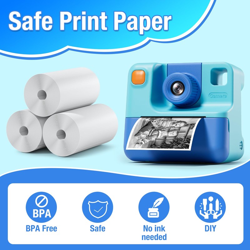 5 Rolls Kids Instant Camera Refill - HD Thermal Print