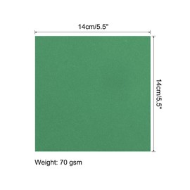MECCANIXITY 50 Sheet Origami Paper Double Sided Emerald Green 5.5 x 5.5 Inch Square Sheet for Art Craft Project, Beginners, Gifts Decor