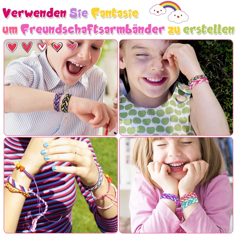 modacraft Friendship Bracelets Craft Set with Beads Cotton Yarn Cords