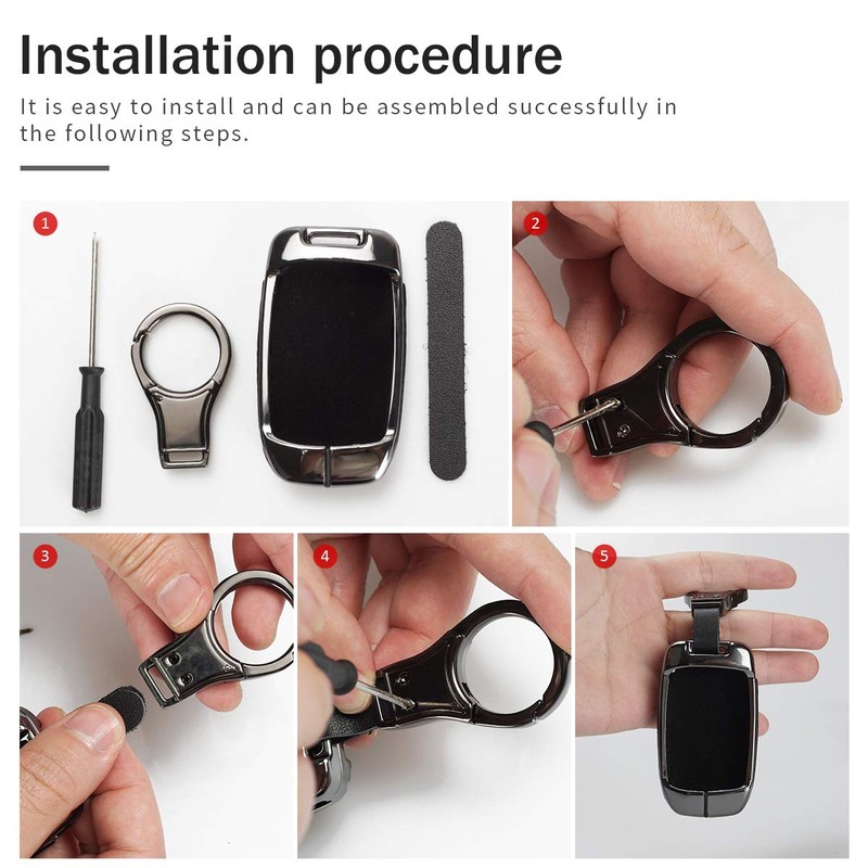 MARCHFA Leather Key Case Key Case Compatible with Evoque Discovery