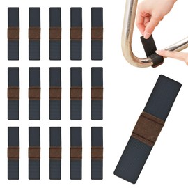 16 PCS Felt Furniture Pads with Hook and Loop Fasteners Floor Glides Tubing Protectors Chair Bottom Protector fits Most Chair Rails, Prevent Scratches