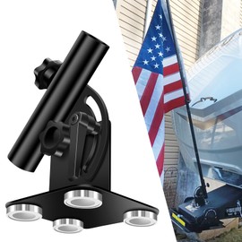 EZIRVLIFE Magnetic Flag Pole Holder for 5th Wheel RV Hitch – Trailer Hitch Flag Pole Holder, 90° Adjustable, No Drilling, Heavy-Duty for Camper, Trailer, Fifth Wheel