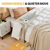 JYouHome Height Adjustable Overbed Table with Hidden Wheels, Mobile Standing