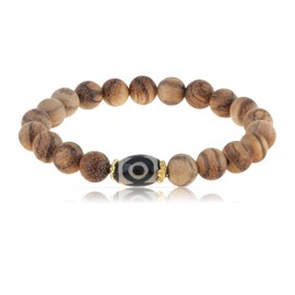 Made by Nami Men's Sandalwood Pearl Bracelet with Gemstone Men's Bracelet with Pearls Men's Jewellery Spiritual Jewellery, One size, Sandalwood, No Gemstone