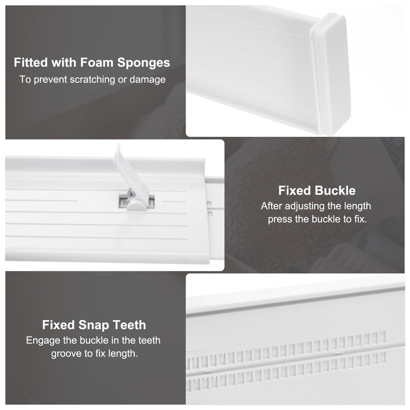 sourcing map 4 Pcs Plastic Drawer Dividers Organizer 11"-18" Adjustable