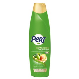 PERT, Shampoo 2 en 1 Olivo y Agucate | Repara profundamente el cabello maltratado, sellando las puntas abiertas, 400 ml