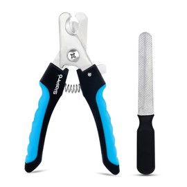 SialPro Dog Nail Clippers, Professional Pet Nail Cutter Trimmers with File, Safety Guard, for Large to Medium Dogs, Cats (Blue)