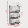 3 Tier Hanging Foldable Wire Baskets Closet Organizer Clothes Shelves